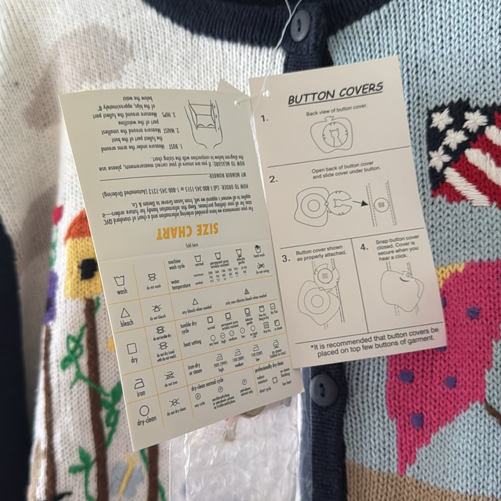 Quacker Factory NWT Multicolor Four Seasonal Button Covers Cardigan Size Large - Picture 4 of 9